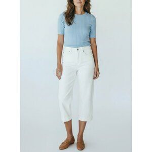 LEVIS Womens 515 Capri White Cotton Denim Jeans Size 6 Classic Fit